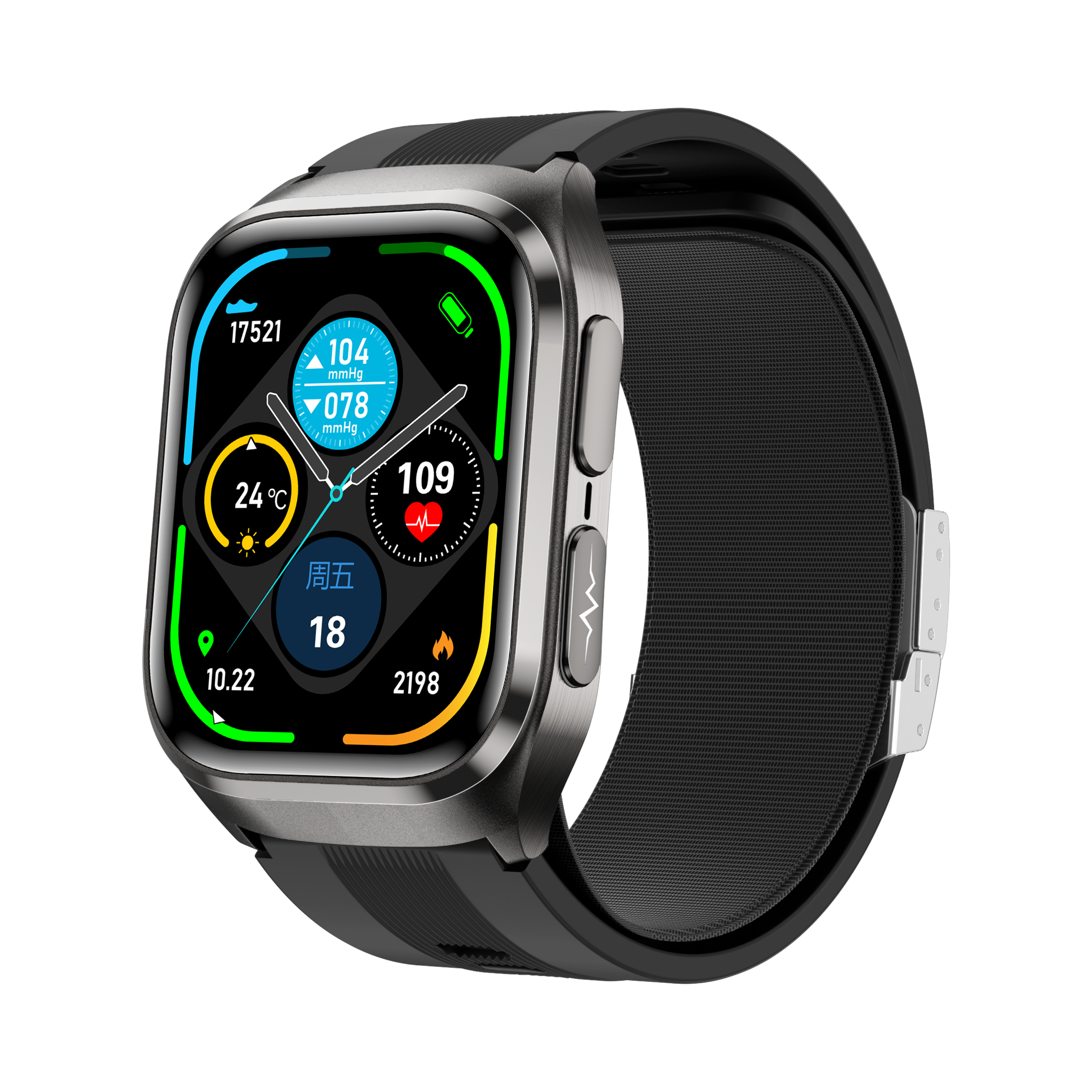 New smartwatch S17 airbag blood pressure monitoring NFC SOS ECG electrocardiogram Sport, blood sugar, uric acid, blood lipid, body temperature, blood oxygen, sleep monitoring, breathing training Lover gift
