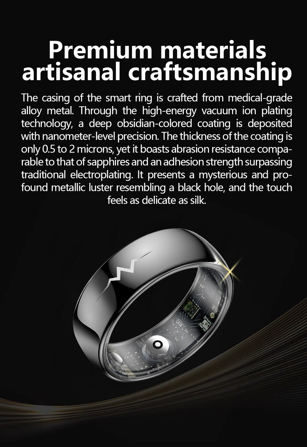 New samrt ring Q520 lover's gift ceramic material heart rate sleep blood sugar exercise monitoring hot sale！
