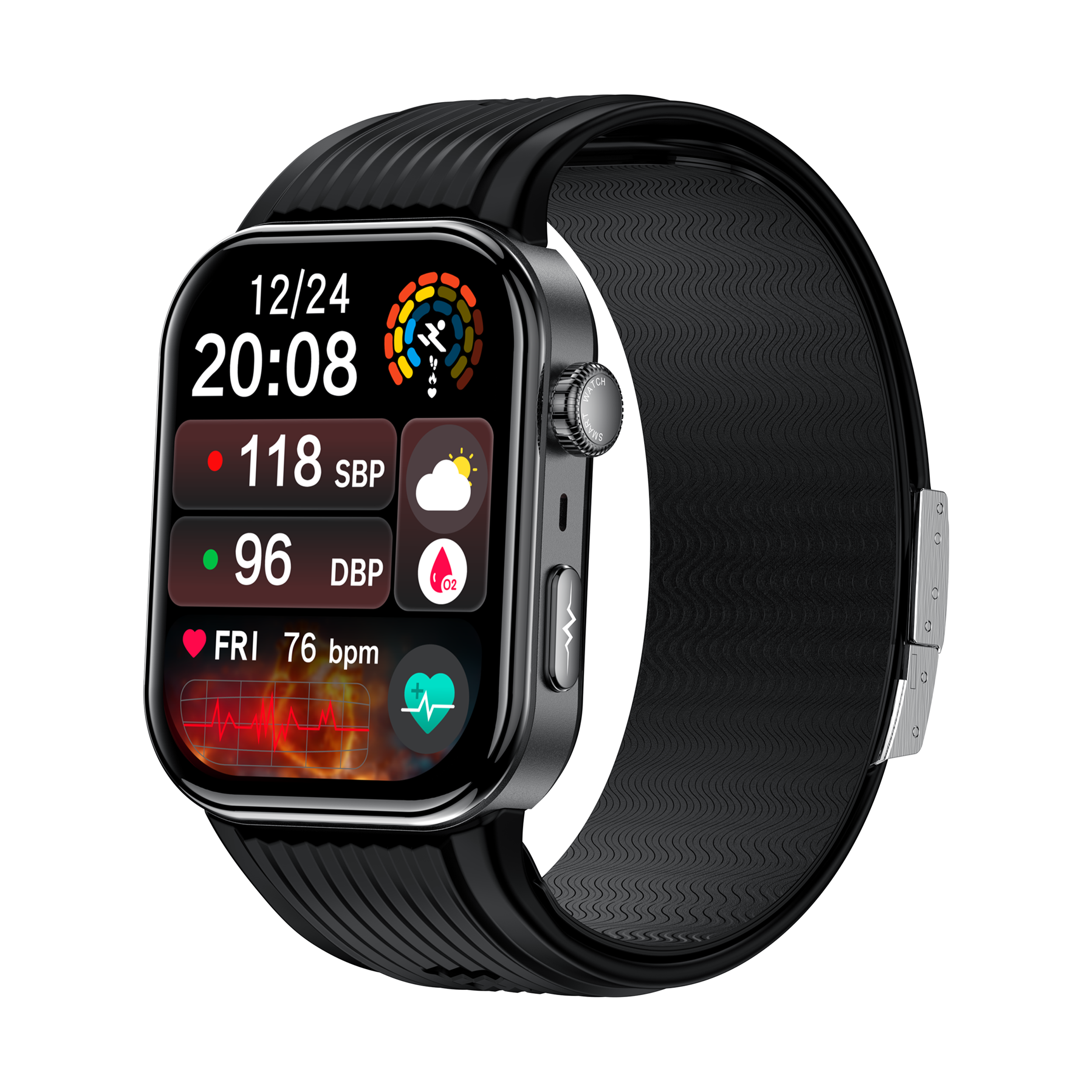 New smartwatch S191 Air pump+airbag type true blood pressure accurate test,Bluetooth call,ECG electrocardiogram,blood sugar, uric acid, blood lipid, body temperature, blood oxygen, sleep monitoring, breathing training.