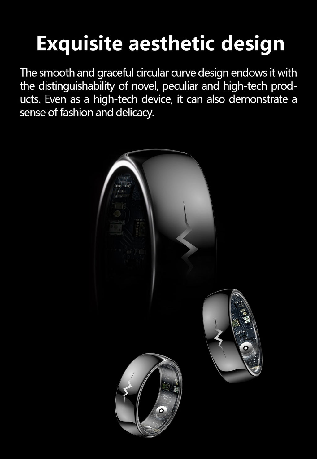 New samrt ring Q520 lover's gift ceramic material heart rate sleep blood sugar exercise monitoring hot sale！