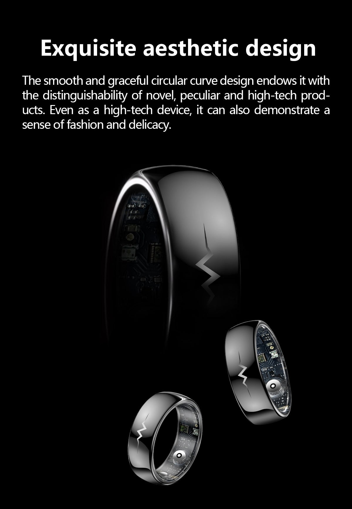 New samrt ring Q520 lover's gift ceramic material heart rate sleep blood sugar exercise monitoring hot sale！