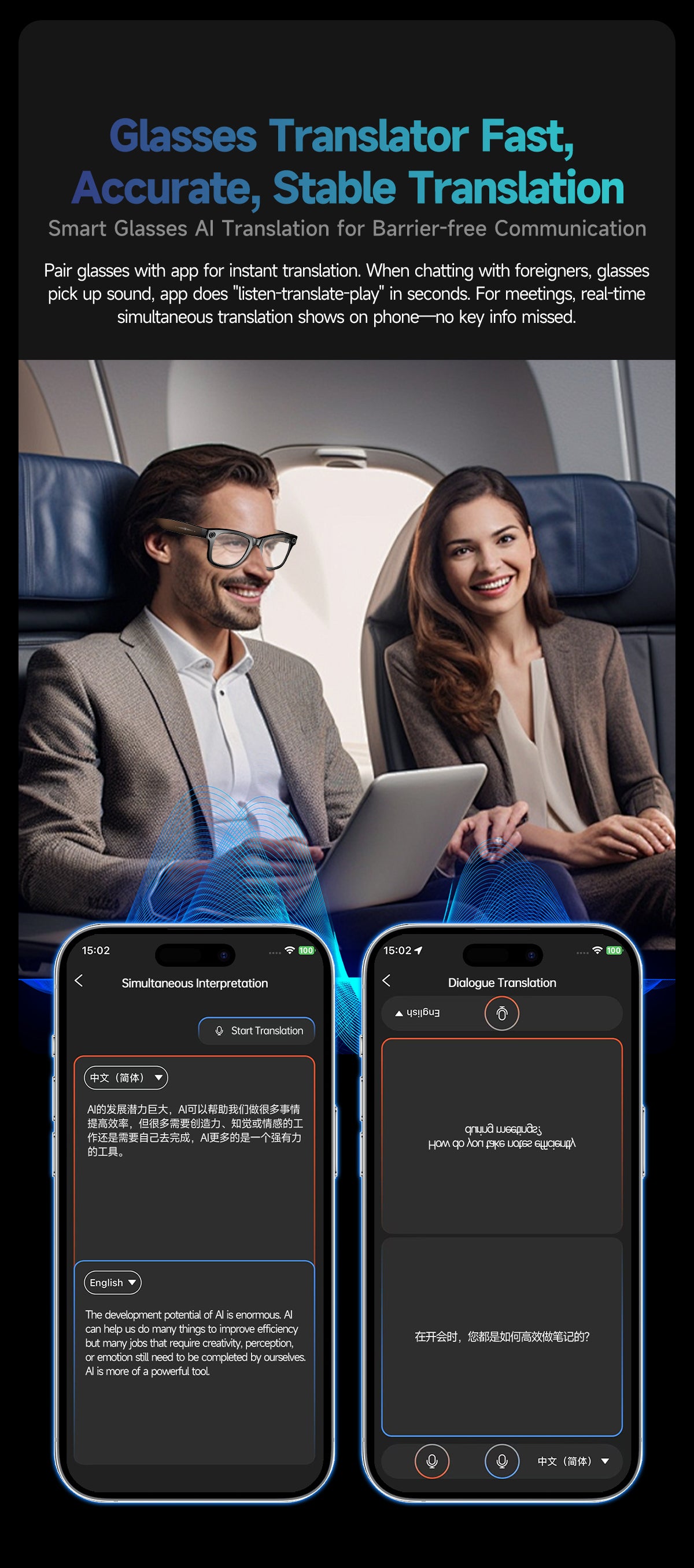 Smart glasses Photography glasses W610 AI translation 8 million pixels Wi-Fi slide-to-touch New Fashion Arrivals.