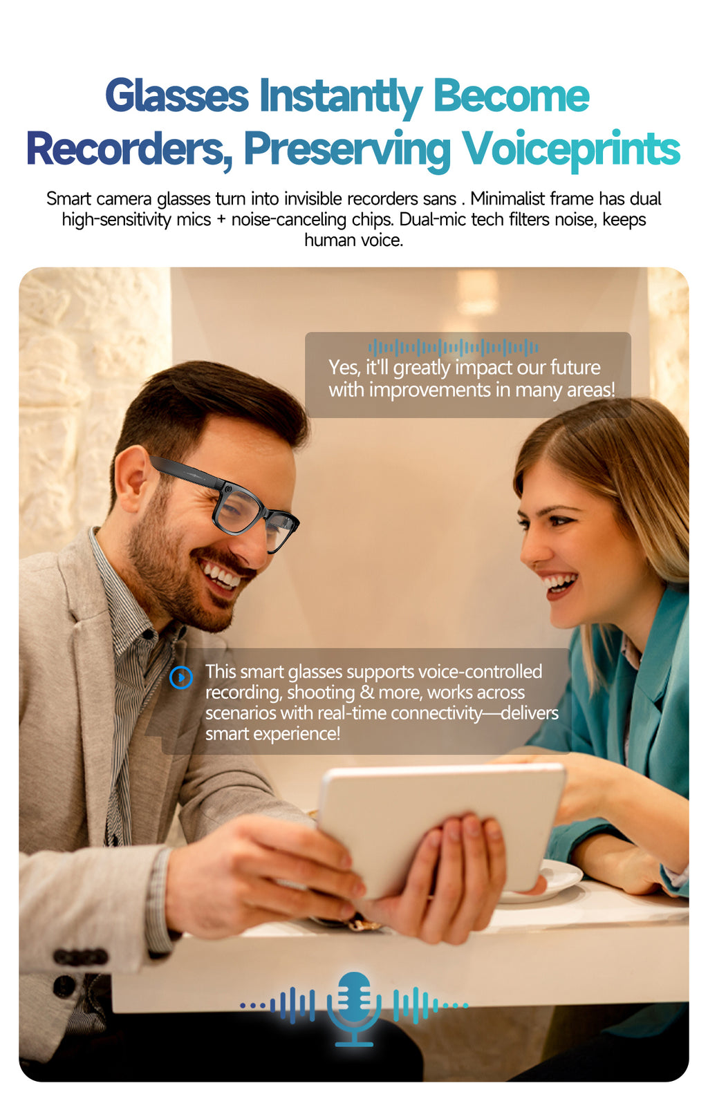 Smart glasses Photography glasses W610 AI translation 8 million pixels Wi-Fi slide-to-touch New Fashion Arrivals.