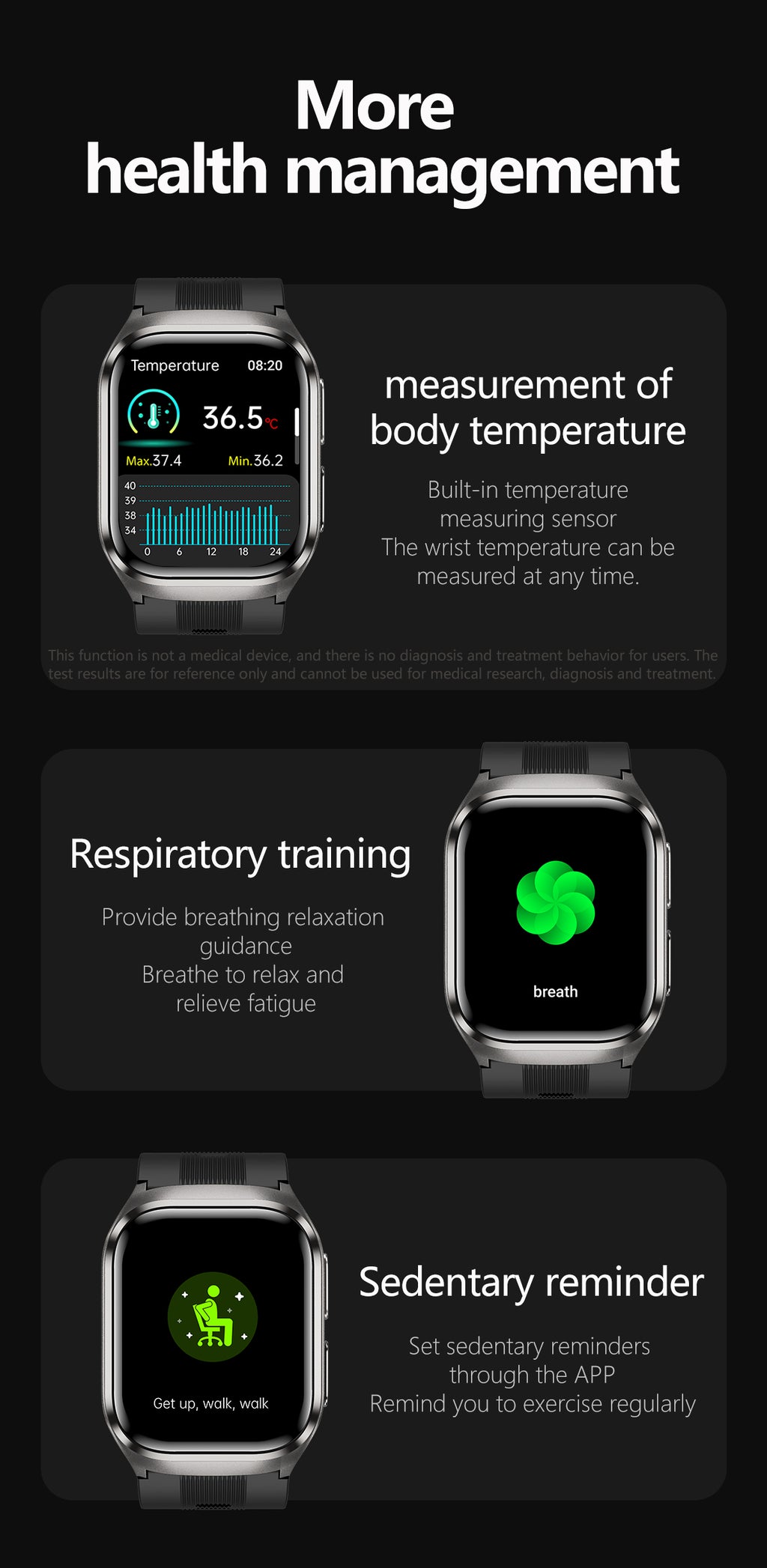 New smartwatch S17 airbag blood pressure monitoring NFC SOS ECG electrocardiogram Sport, blood sugar, uric acid, blood lipid, body temperature, blood oxygen, sleep monitoring, breathing training Lover gift