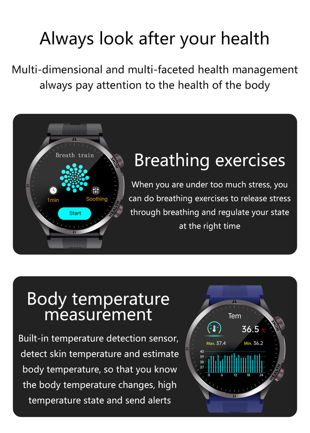 New smartwatch S26 Air pump+airbag true blood pressure accurate test,Bluetooth call,ECG electrocardiogram,blood sugar, uric acid, blood lipid, body temperature, blood oxygen, sleep monitoring, breathing training ECG NFC SOS