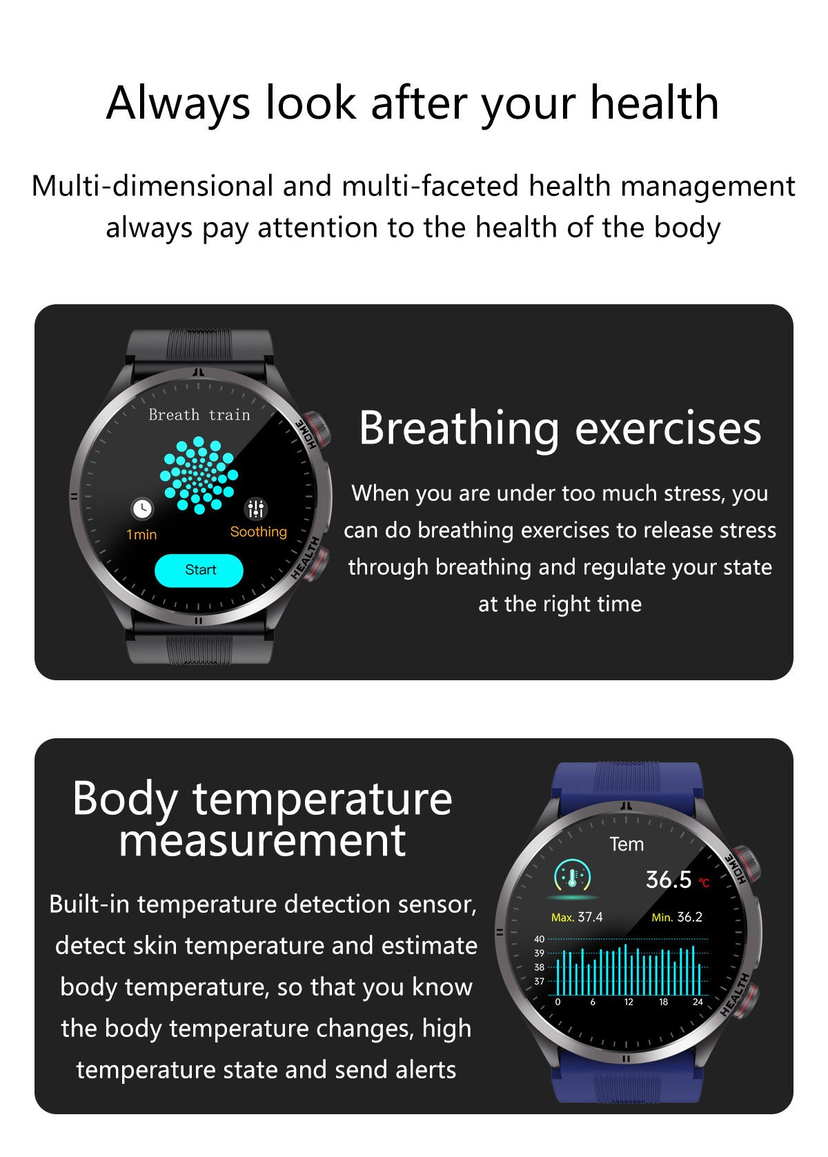 New smartwatch S26 Air pump+airbag true blood pressure accurate test,Bluetooth call,ECG electrocardiogram,blood sugar, uric acid, blood lipid, body temperature, blood oxygen, sleep monitoring, breathing training ECG NFC SOS