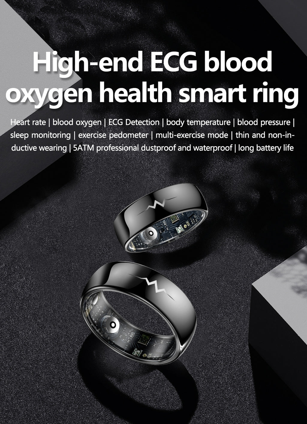 New samrt ring Q520 lover's gift ceramic material heart rate sleep blood sugar exercise monitoring hot sale！