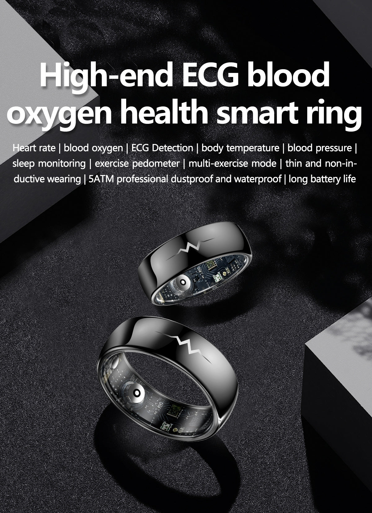 New samrt ring Q520 lover's gift ceramic material heart rate sleep blood sugar exercise monitoring hot sale！