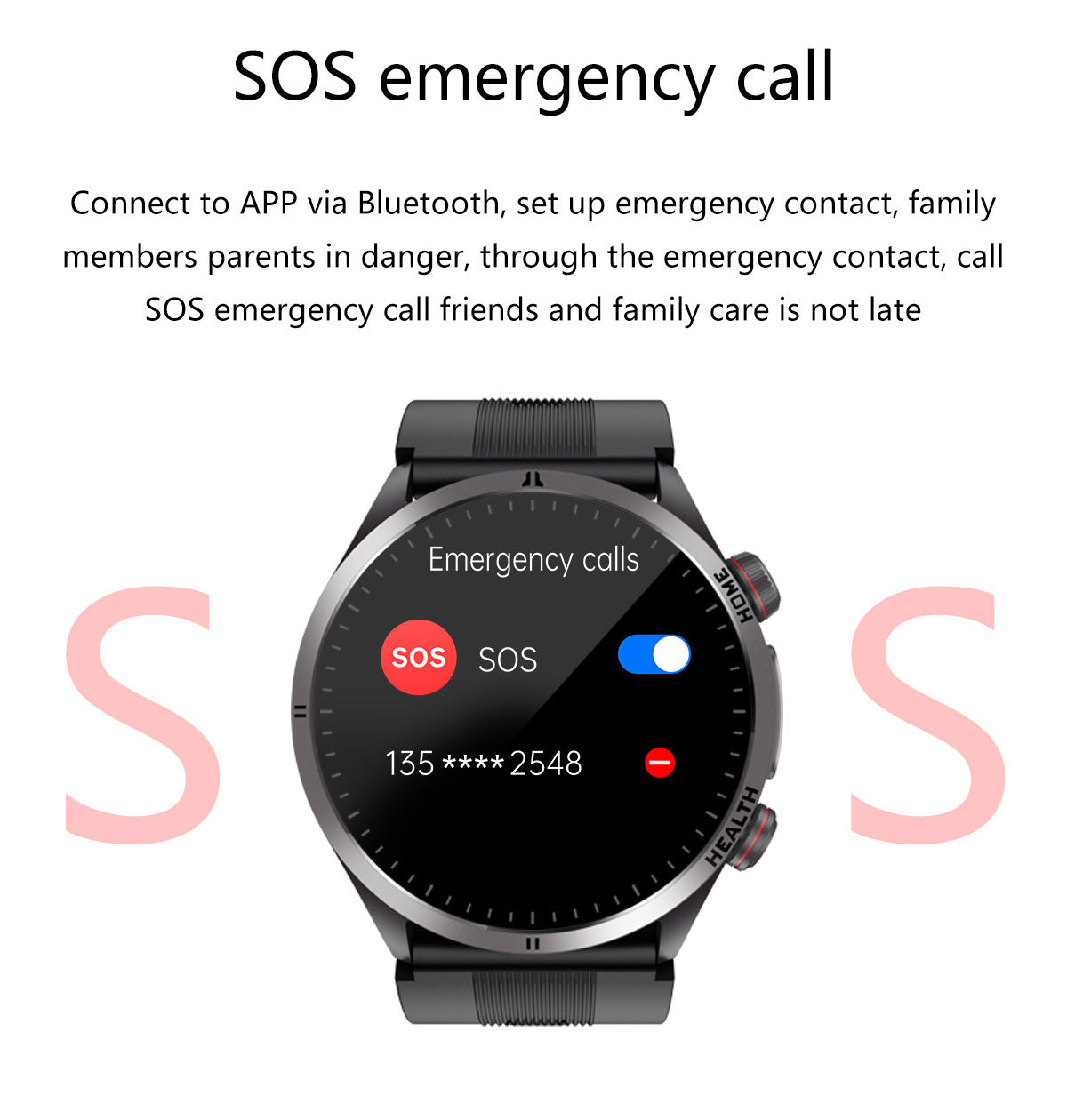 New smartwatch S26 Air pump+airbag true blood pressure accurate test,Bluetooth call,ECG electrocardiogram,blood sugar, uric acid, blood lipid, body temperature, blood oxygen, sleep monitoring, breathing training ECG NFC SOS