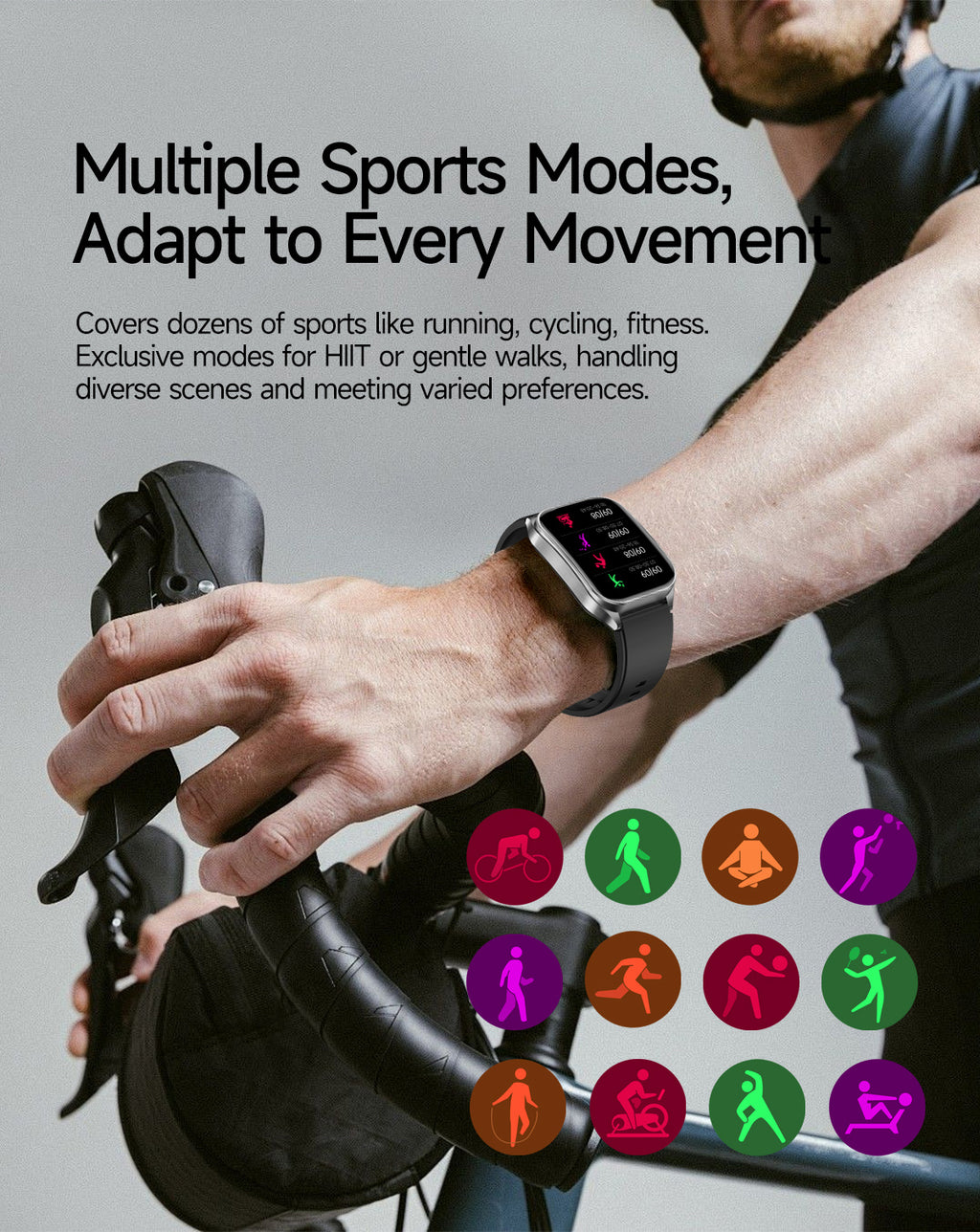 New smartwatch E810 Dual probe laser health therapy function Bluetooth call ECG electrocardiogram blood sugar uric acid blood lipid body temperature blood oxygen sleep monitoring breathing training.
