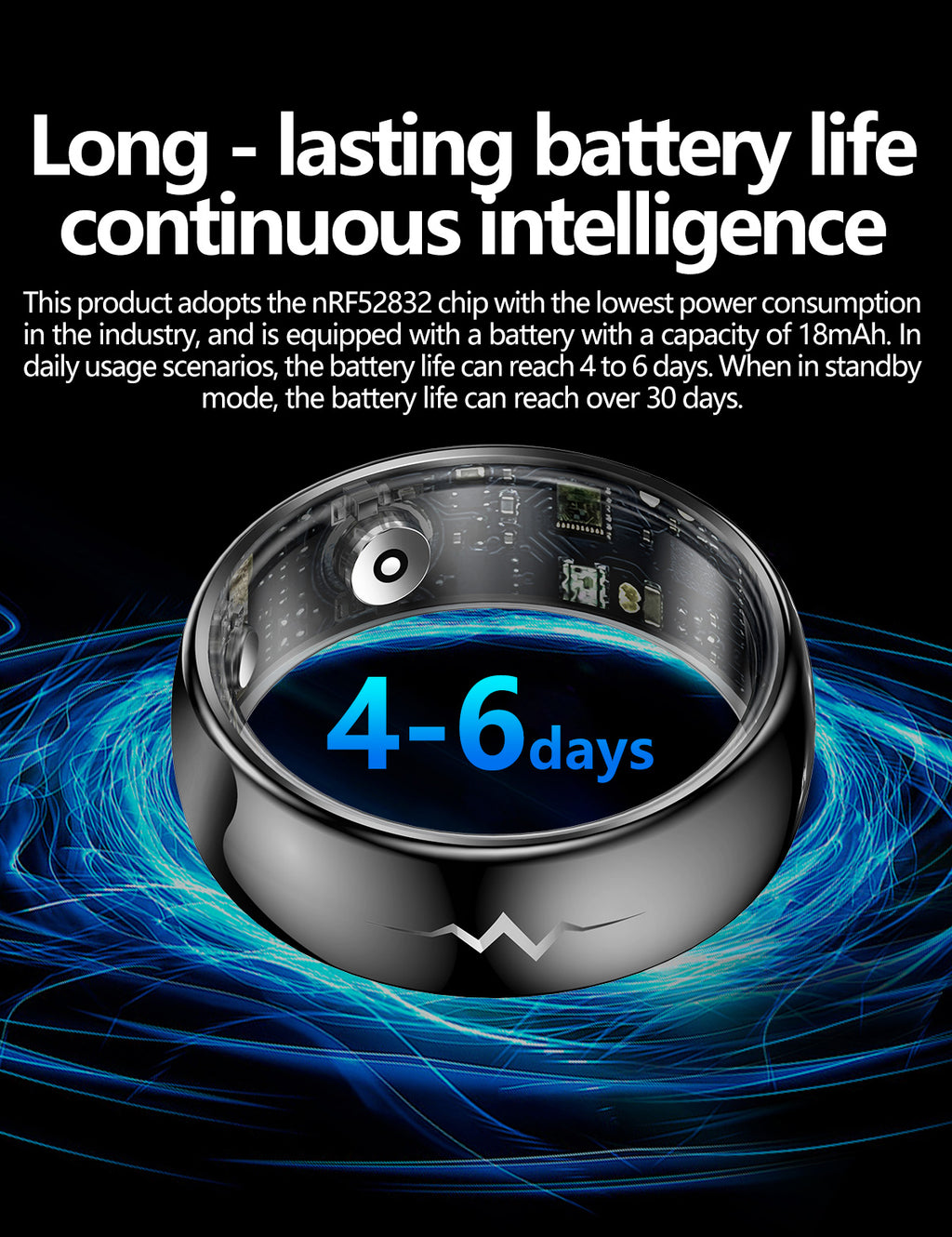 New samrt ring Q520 lover's gift ceramic material heart rate sleep blood sugar exercise monitoring hot sale！