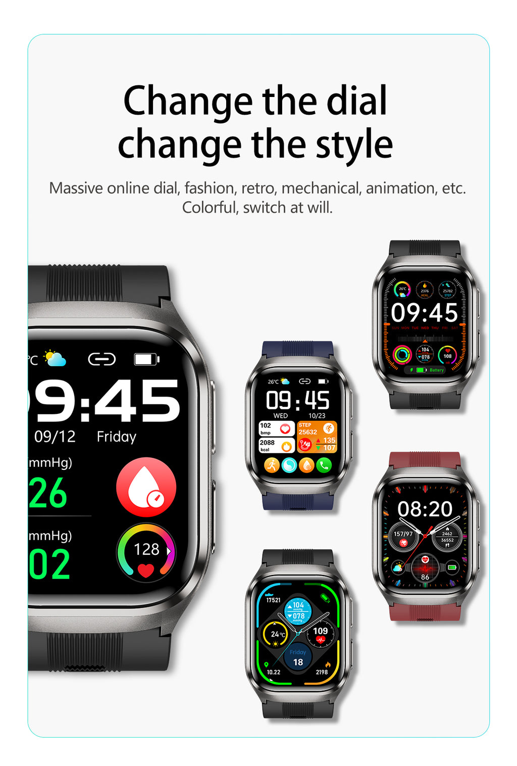 New smartwatch S17 airbag blood pressure monitoring NFC SOS ECG electrocardiogram Sport, blood sugar, uric acid, blood lipid, body temperature, blood oxygen, sleep monitoring, breathing training Lover gift