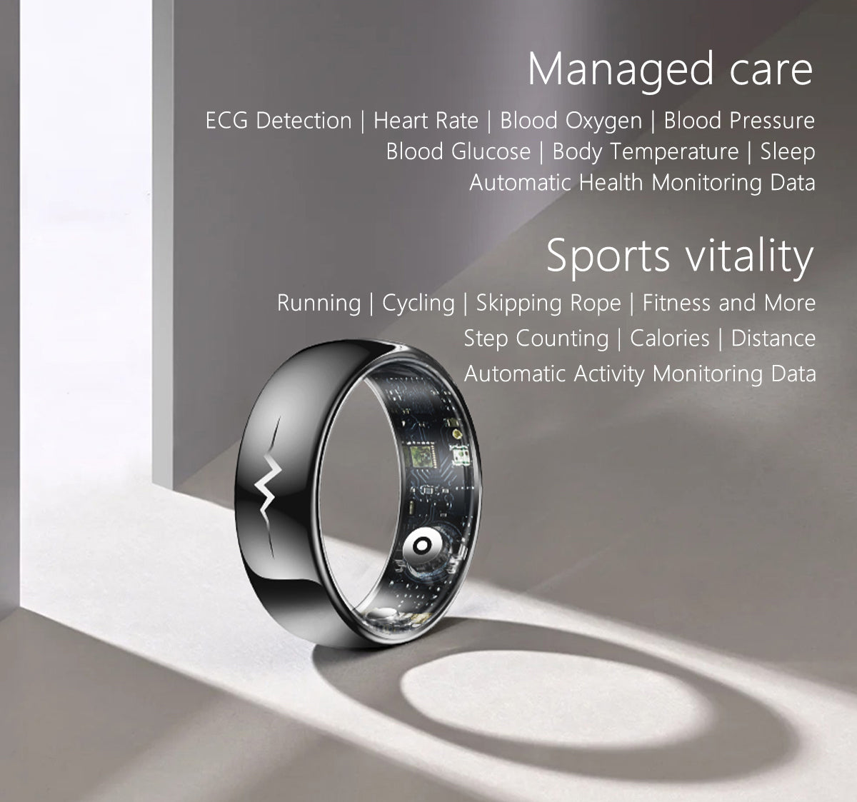 New samrt ring Q520 lover's gift ceramic material heart rate sleep blood sugar exercise monitoring hot sale！