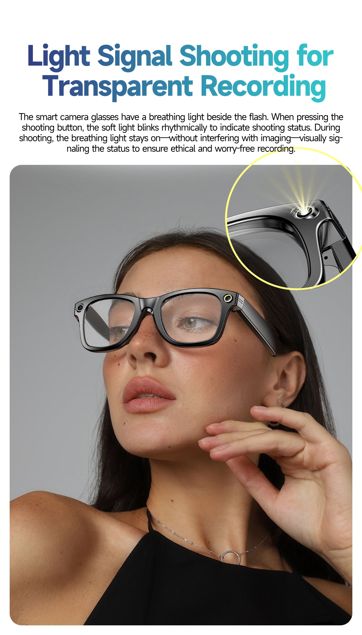 Smart glasses Photography glasses W610 AI translation 8 million pixels Wi-Fi slide-to-touch New Fashion Arrivals.