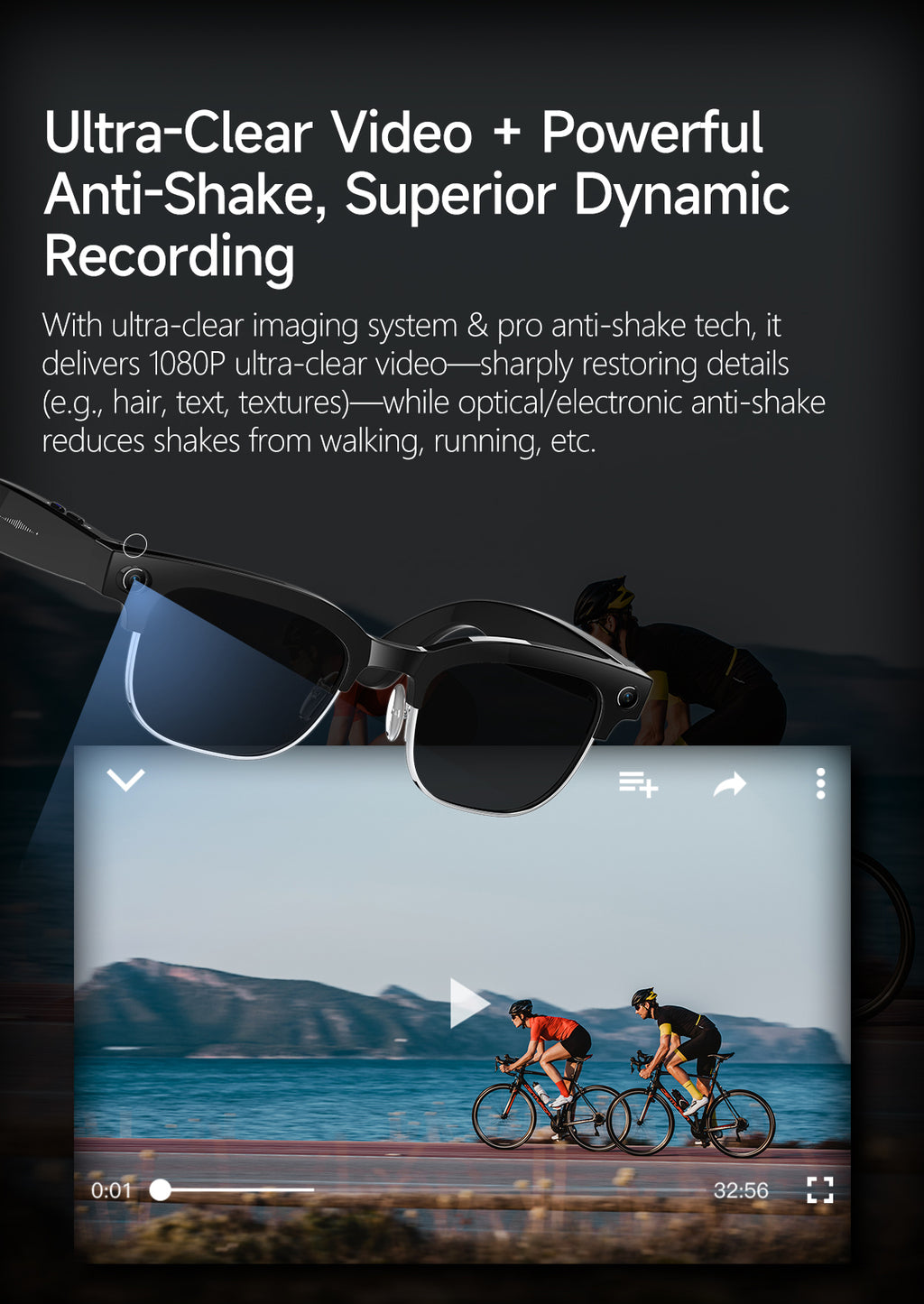 Smart glasses Photography glasses W630 AI translation Wi-Fi slide-to-touch New Fashion Arrivals.