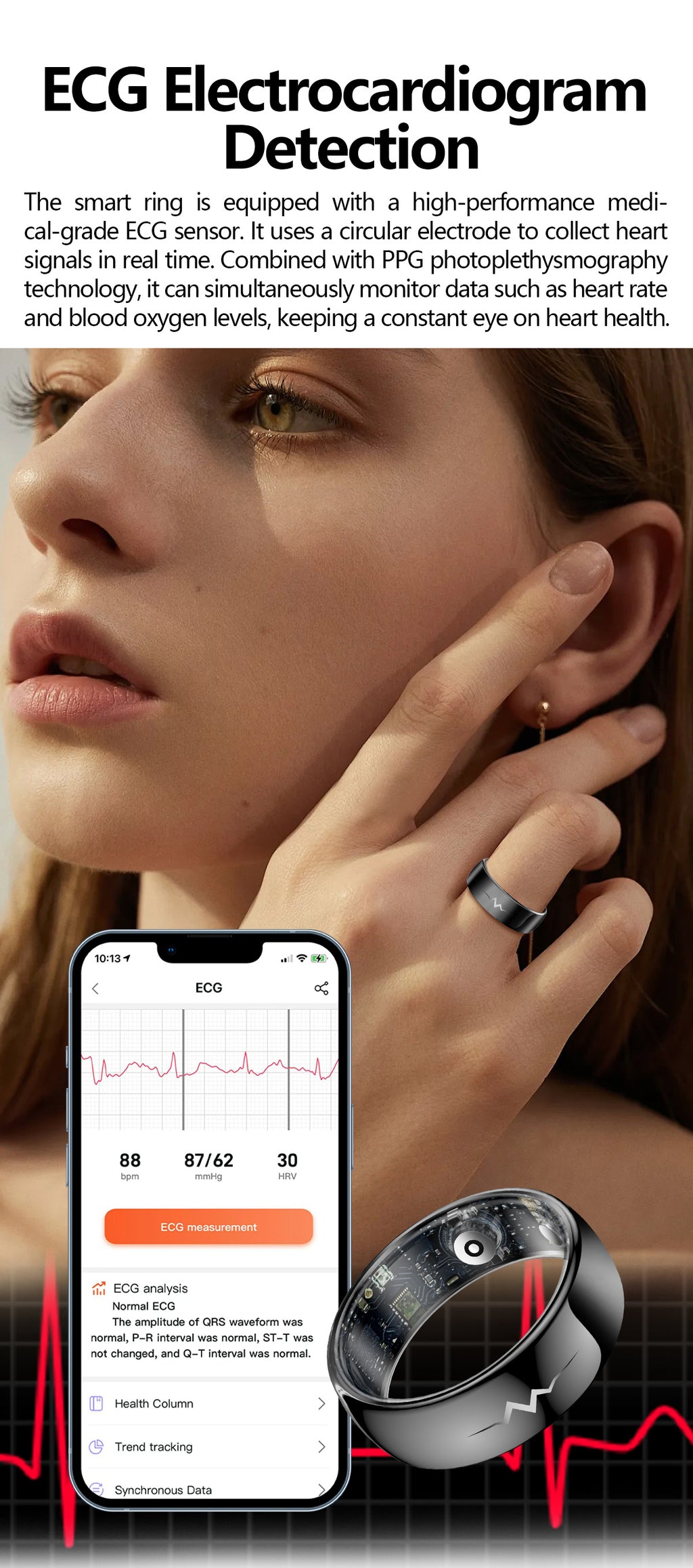 New samrt ring Q520 lover's gift ceramic material heart rate sleep blood sugar exercise monitoring hot sale！