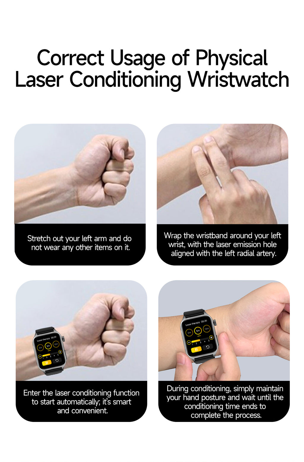 New smartwatch E810 Dual probe laser health therapy function Bluetooth call ECG electrocardiogram blood sugar uric acid blood lipid body temperature blood oxygen sleep monitoring breathing training.