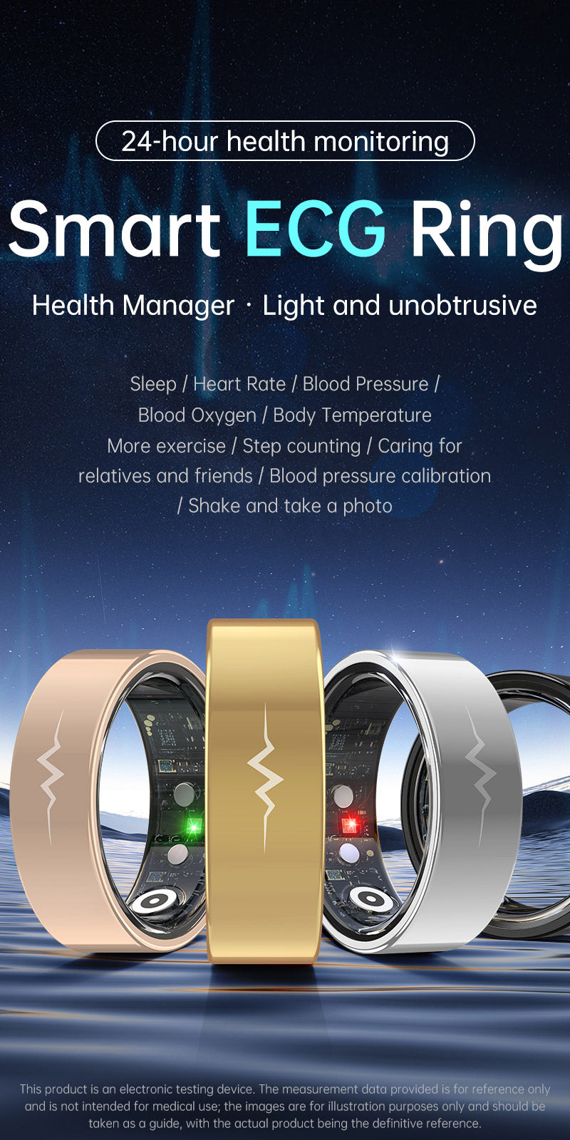 New samrt ring R1005 lover's gift heart rate sleep blood sugar exercise monitoring hot sale！
