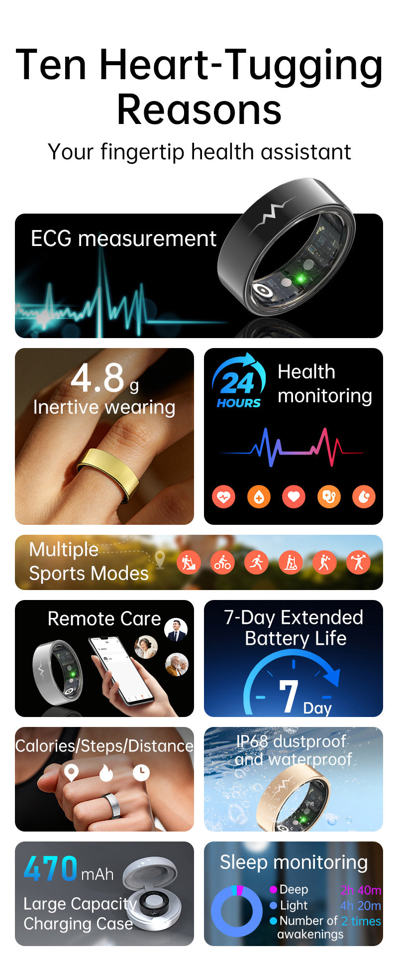 New samrt ring R1005 lover's gift heart rate sleep blood sugar exercise monitoring hot sale！