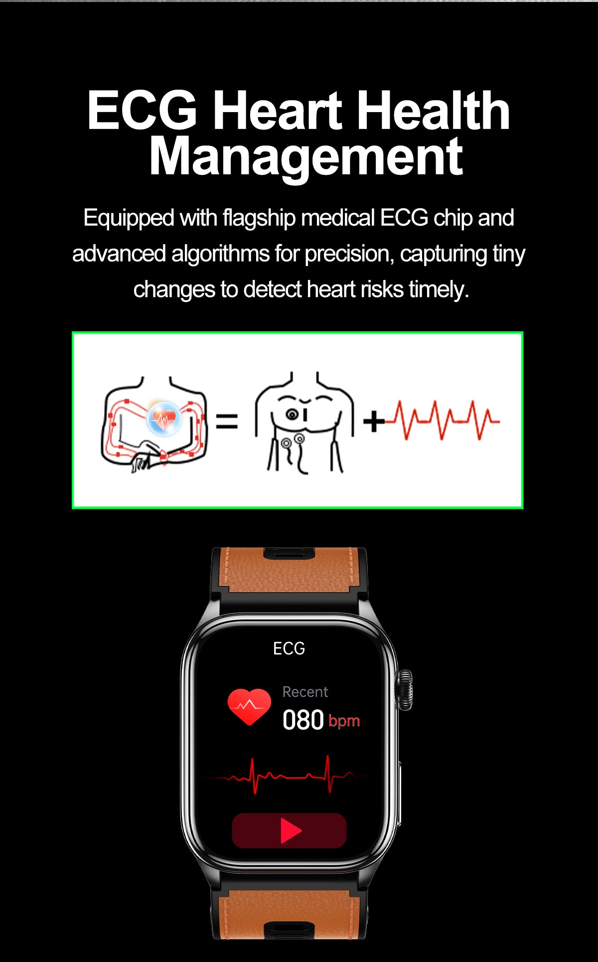 New smartwatch S101 lover's Gift,bluetooth call, health monitoring True blood pressure Air pump Blood glucose NFC ECG SOS