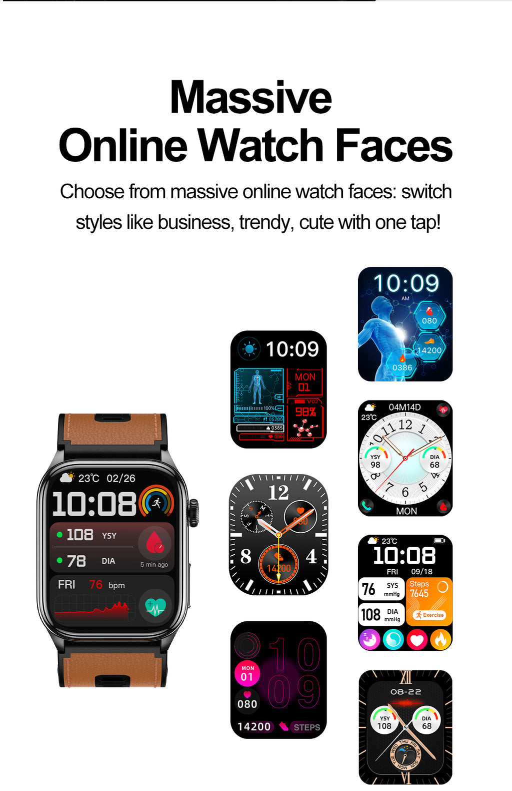 New smartwatch S101 lover's Gift,bluetooth call, health monitoring True blood pressure Air pump Blood glucose NFC ECG SOS