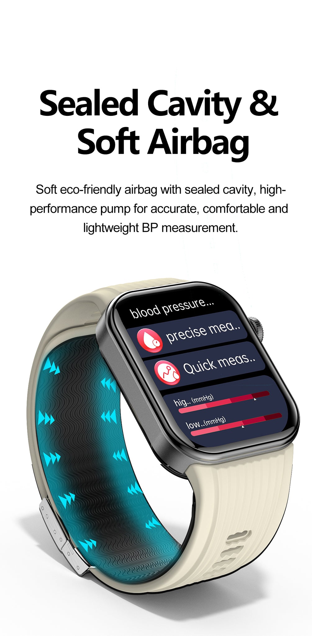New smartwatch S191 Air pump+airbag type true blood pressure accurate test,Bluetooth call,ECG electrocardiogram,blood sugar, uric acid, blood lipid, body temperature, blood oxygen, sleep monitoring, breathing training.