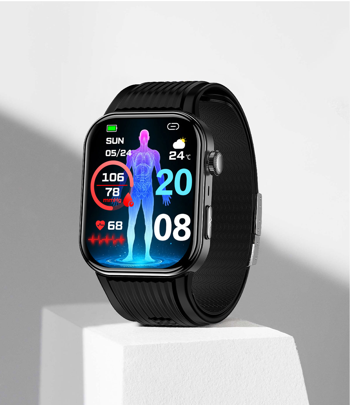 New smartwatch S191 Air pump+airbag type true blood pressure accurate test,Bluetooth call,ECG electrocardiogram,blood sugar, uric acid, blood lipid, body temperature, blood oxygen, sleep monitoring, breathing training.